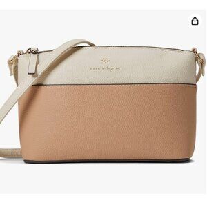 Nanette Lepore Risley Dome Crossbody Bag Purse Zipper Strap Almond/Rice